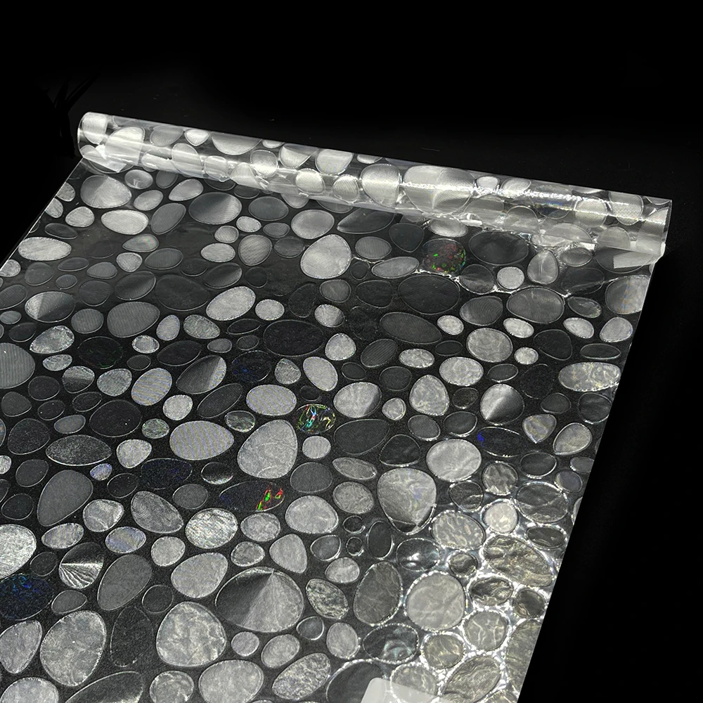 Laser Decorative PVC Film for Glass Juaratech Pebble 3D Car Windows,hotel Modern Door and Windows 2.0 Mil CN;GUA Removable Glue