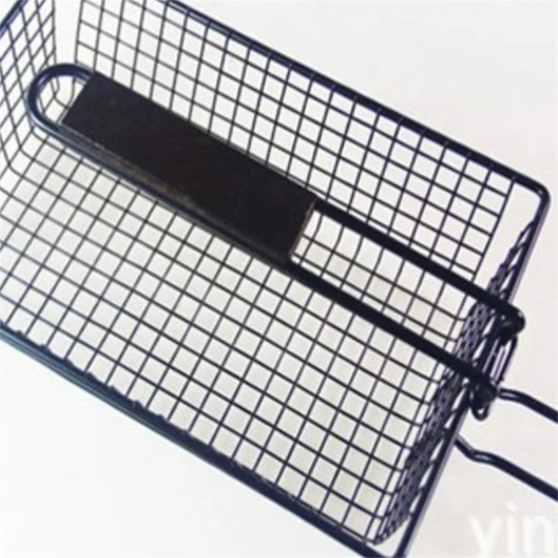 Foldable Square Grilled Fish Net Clip Multifunctional Barbecue Fish Net Directly Supplied Heavy Duty Barbecue Basket Grilling