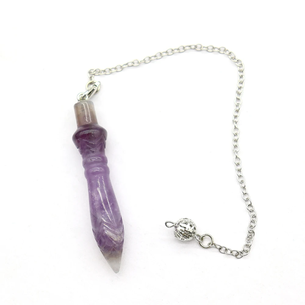 Dream Amethyst Quartz Gemstone Reiki Healing Pendulums Crystal Pendulum for Wholesale