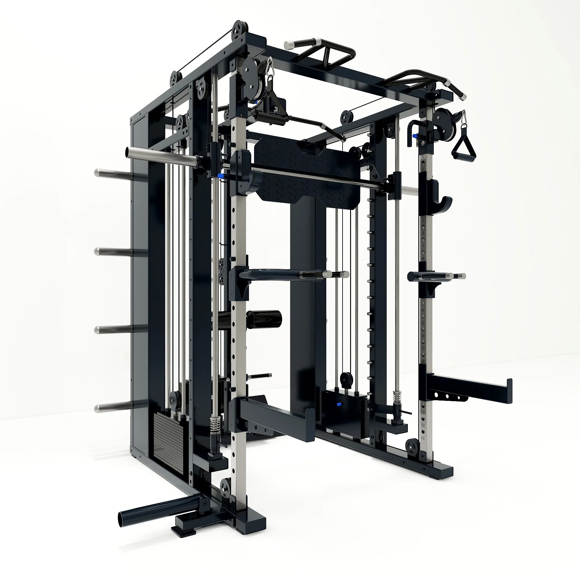 Buy Gym Equipment Commercial Trainer Power Cage Cable Crossover 4 In 1 Multi Functional Squat Rack 3d Smith Machine