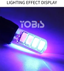 Factory direct T10 5630 8SMD silicone flashing two-color LED license plate light width lamp door light