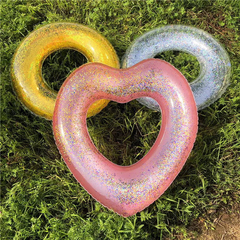 Inflatable Pvc Transparent Feather Water Float Circle Ring Pool Floats Tube Clear Float Swimming Ring