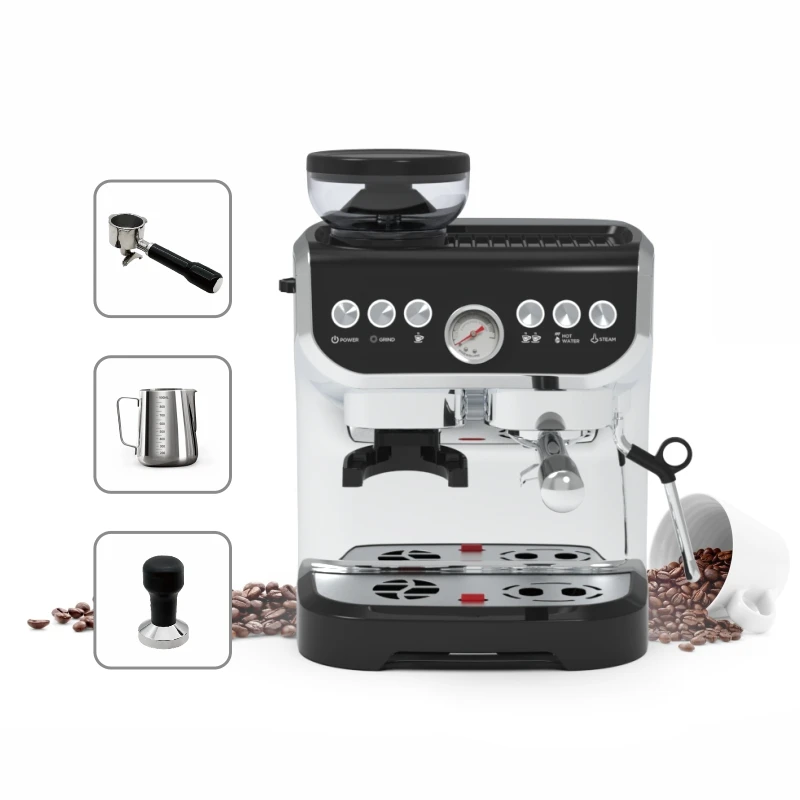Real manufacture single serve milk coffee brewing machine manual espresso maker grinder for business