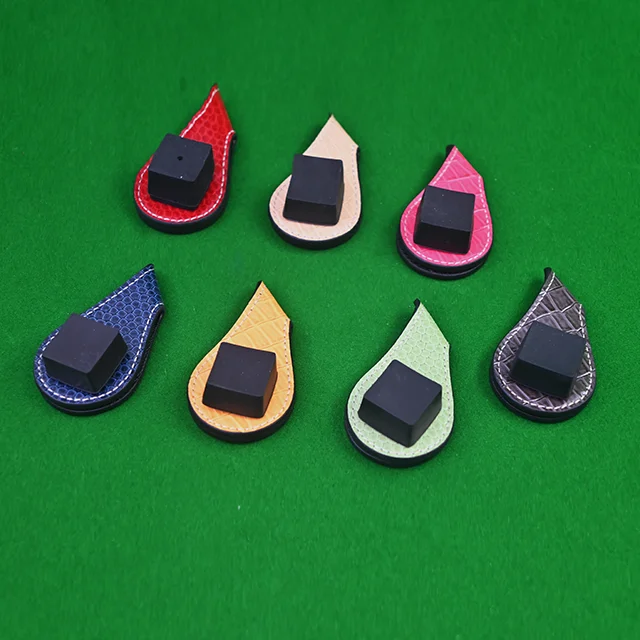 Billiards Chalk Holder Snooker Billiard Cues Products Magnetic Leather Chalk Holder