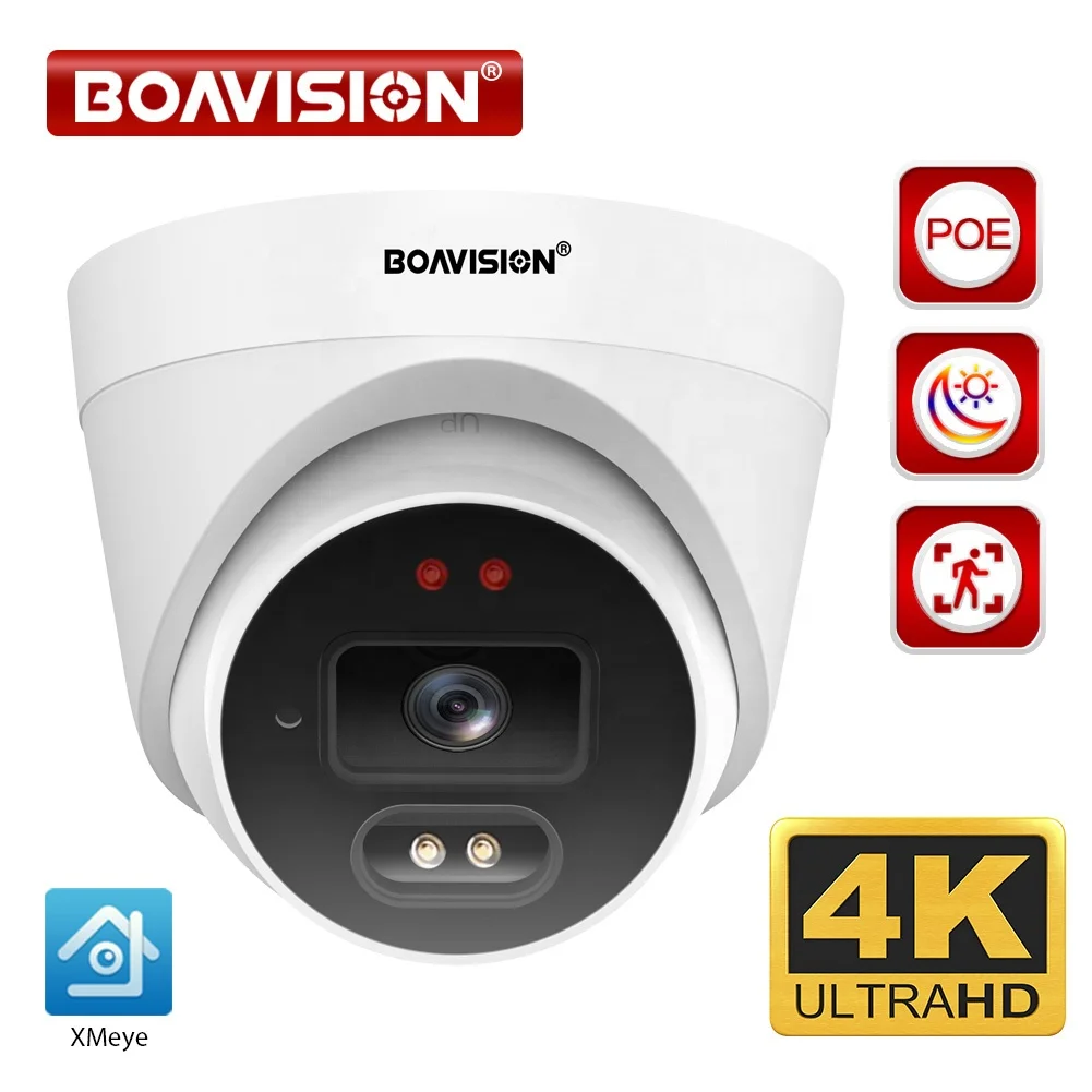 4K 8MP POE IP Camera Ultra HD H.265 5MP 3MP XMeye APP AI Motion Detection Indoor Dome Surveillance Security IP Camera