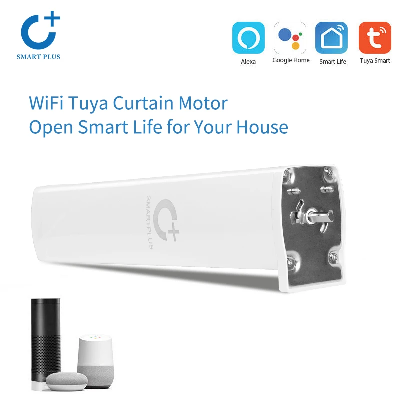 Hot Sale Tuya Smart Wifi Home Track Opener Module Window Shades Rechargeable Curtain Motor