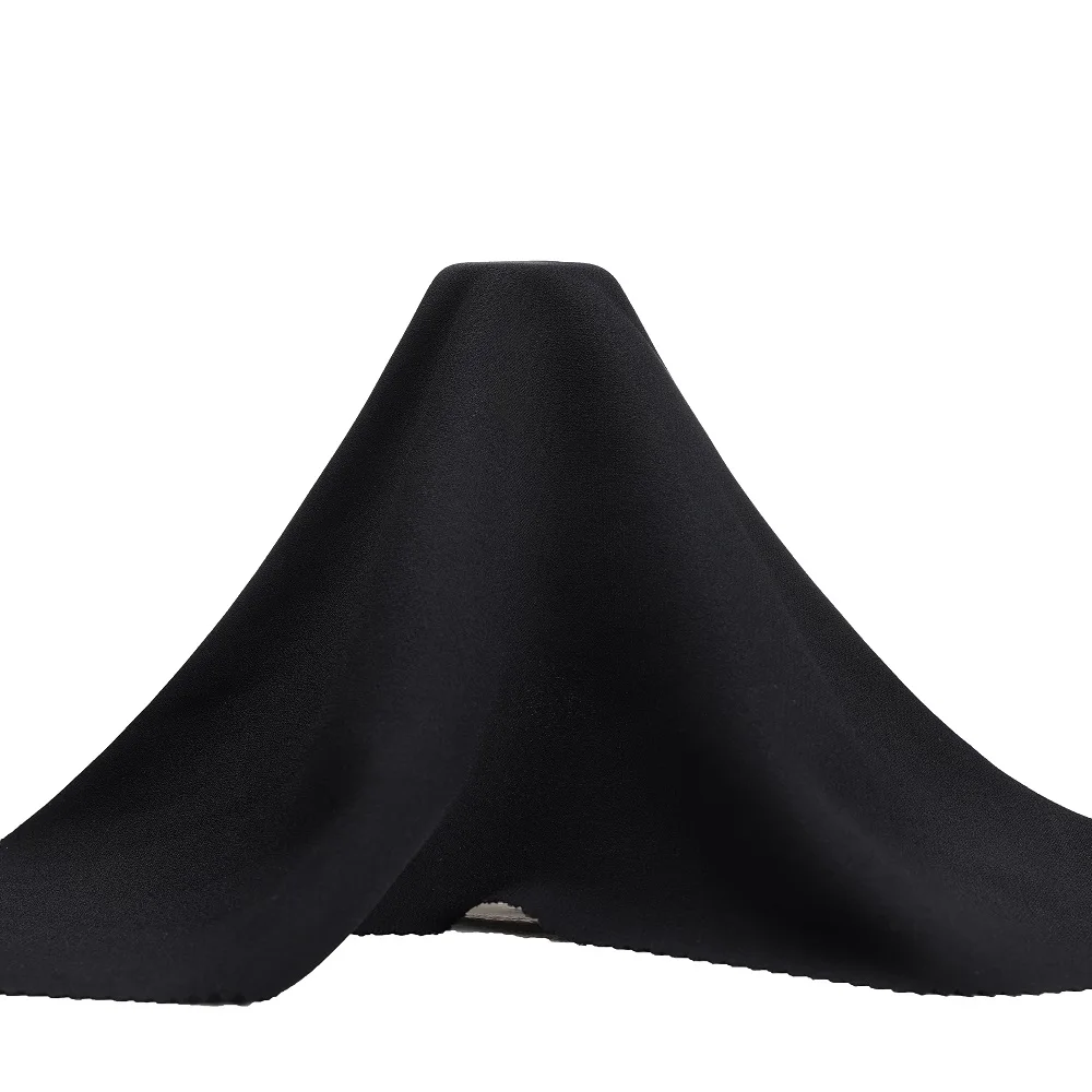 Compound Soft 100% polyester dyed woven Plain Black Crepe dyed fabric