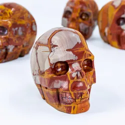 Wholesale natural crystals crafts healing stones hand carved noreen jasper skulls for home decoration