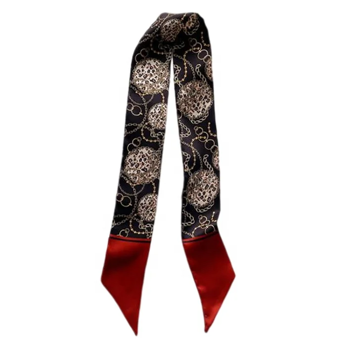 European and American new fashion scarves, carriage chain pattern slender hair bands, silk multi-purpose decorative headband