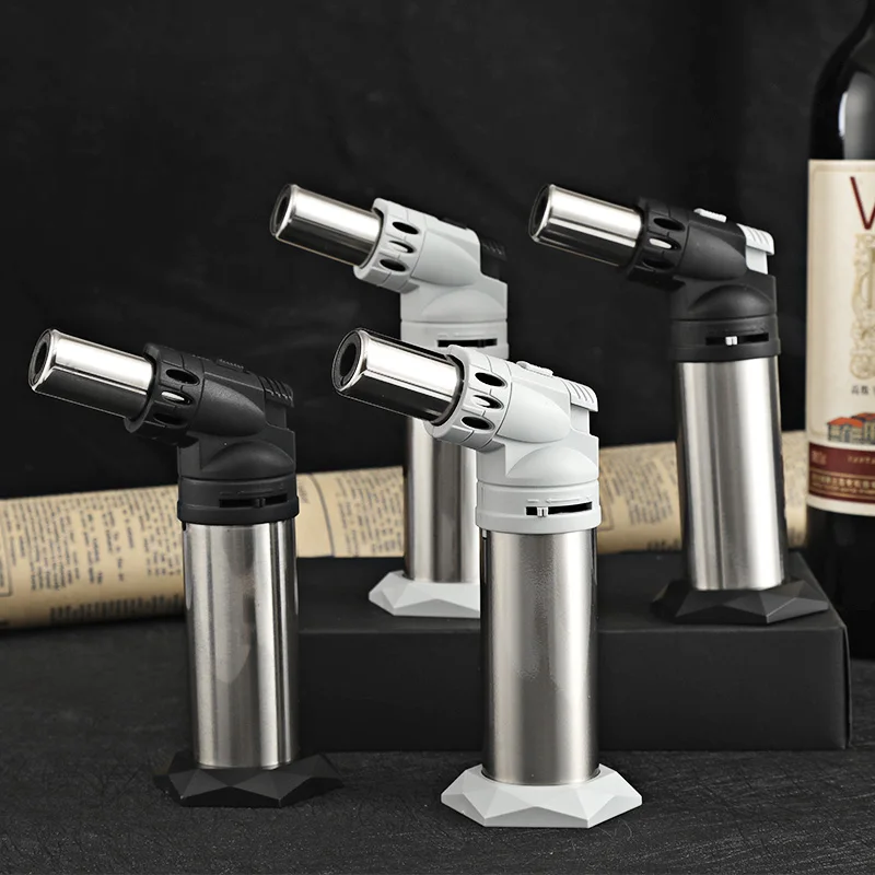 New Trending Reversible Cigar Blue Flame Smoking Accessories Adjustable Gas Lighter Gun Welding Butane Gas Torch