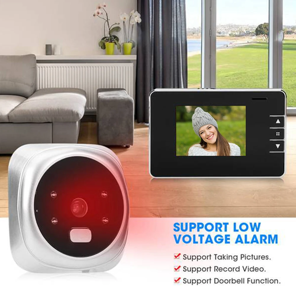 2.8 Inch Camera Doorbell Video Doorbell Peephole Door Viewer Night Vision 120 Degree for Home Office Apartment