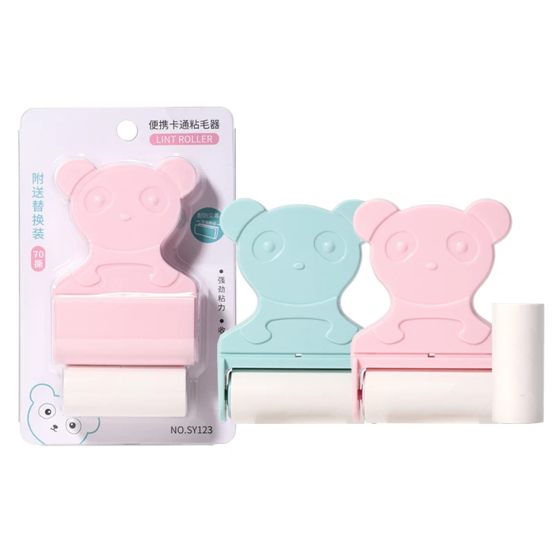 LMLTOP cartoon reusable Brush Lint Sticking Rollers House Dust Remover Rubber for Pet Hair Cloth Roller Type Cleaning tool SY123