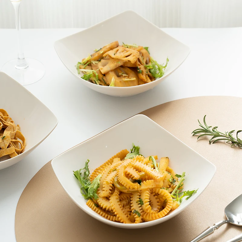 Factory Simple White 6.7 Inch Square Banquet Party Restaurant Dish Plastic plates Dishes Dinner Plate Tableware