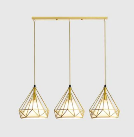 Nordic 3 Heads Hanging Light Simple Black Gold Restaurant Dining Room Lighting Barber Shop Table Lamp Chandelier