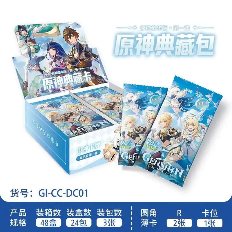 Оптовая Продажа с фабрики google 48 коробок аниме Genshin Impact TCG play Cards сексуальная девушка подарок богиня истории игральные карты