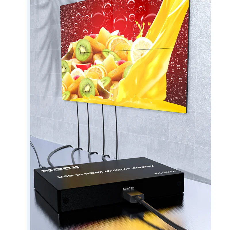 High Quality  USB to HDMI display devices combined with Card Tool V2 software support two modes Splicing  And Dock mode 4K/30Hz