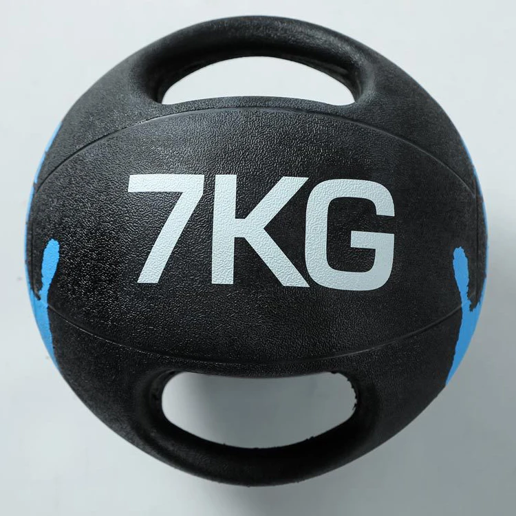 Rubber Medicine Ball with Dual Grip Exercise Weight Ball for Strength Training