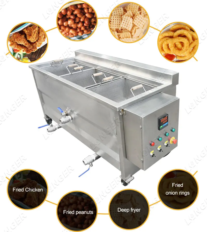 Fries Spring Rolls or Egg Rolls Frying Machine