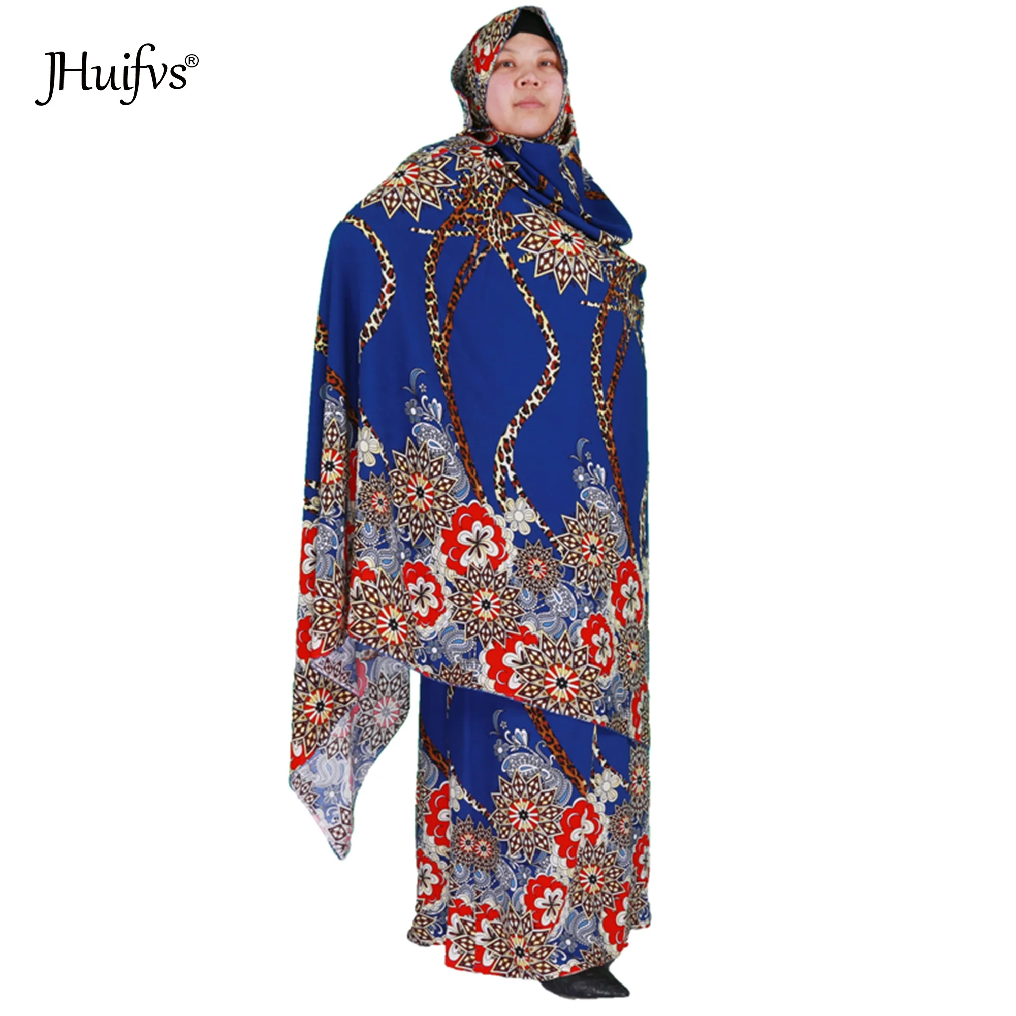 2020 Traditional African Design Print Abaya Dashiki Dress Muslim Women Long Maxi Hijab Robe Kaftan With Large Scarf