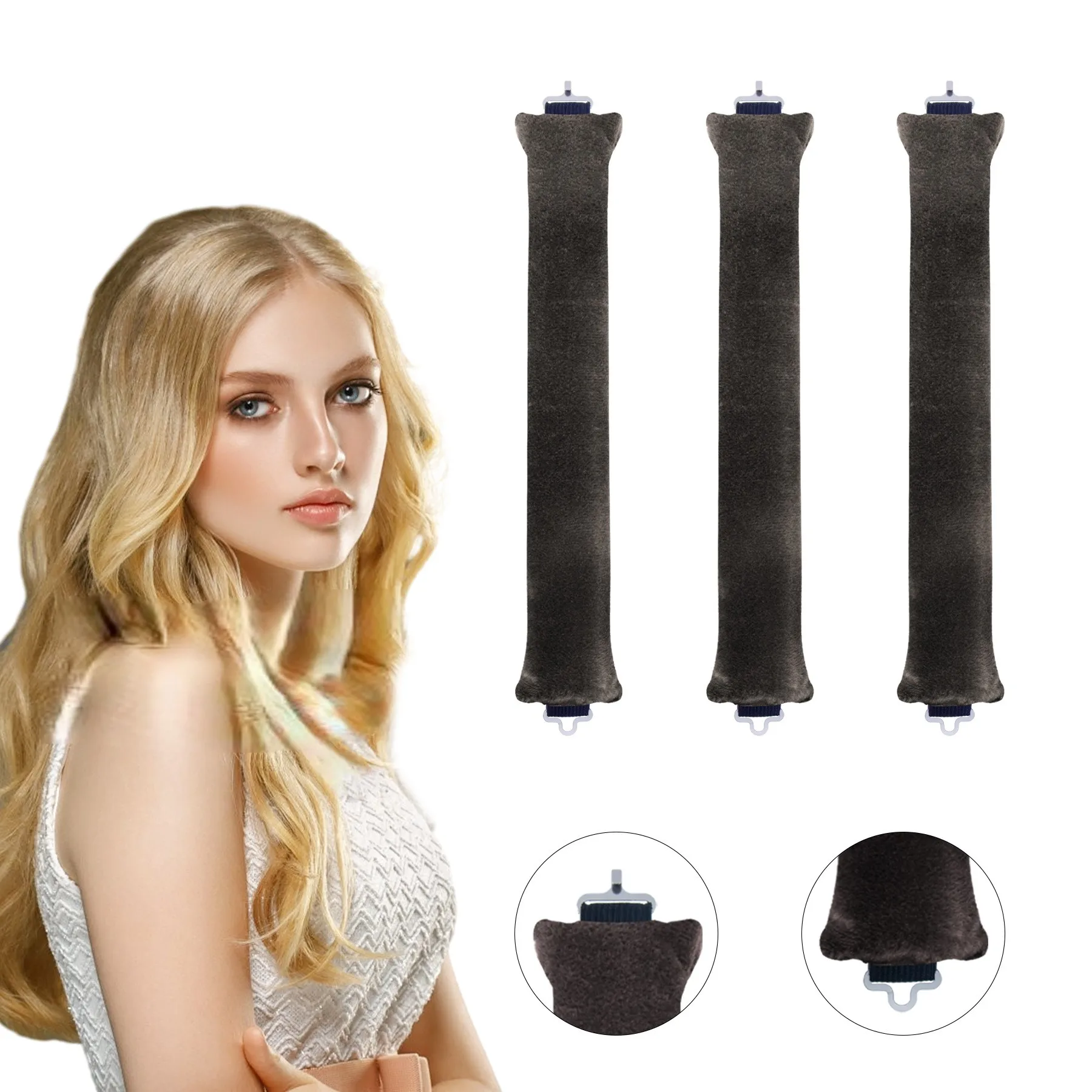 3PCS Soft Hair Rollers Hair Curlers to Sleep in Hair Rods for Curls Heatless Curl Rods Overnight Blowout Rods