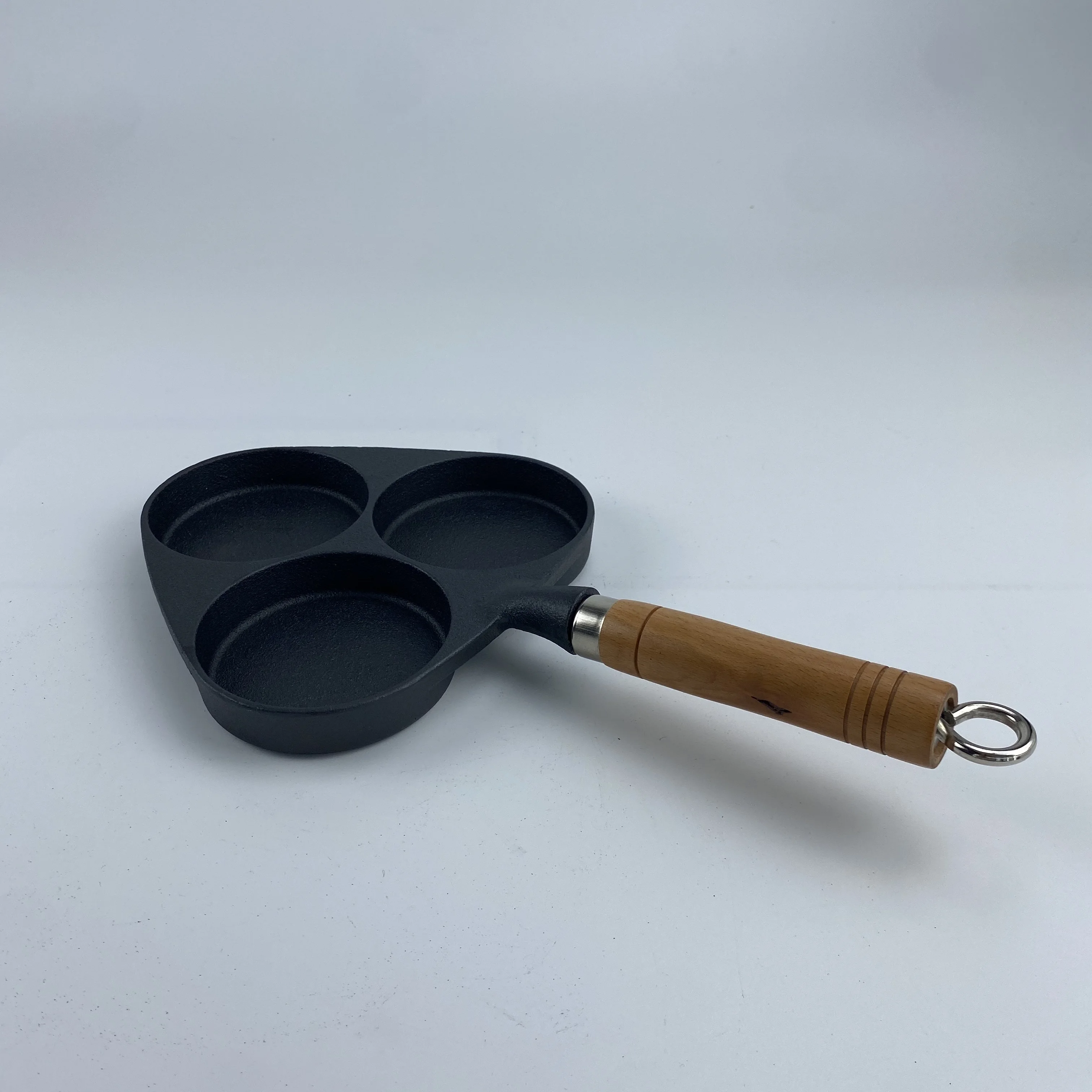 Skillet Pre Seasoned Stove Oven Fry Pans Cookware Set 3 holes Cast Iron Mini Space Black  Duty Gifts Box