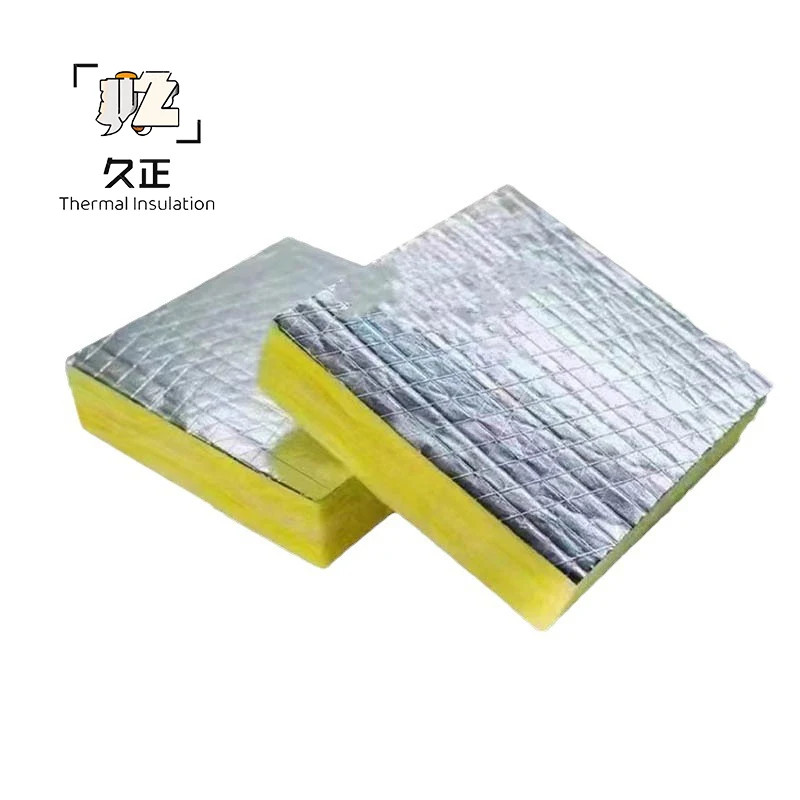 Cotton Glass Wool Insulated Roofing Sheet FSK Faced Glass Wool For Oven Fiberglass Duct Board With Aluminum Foil