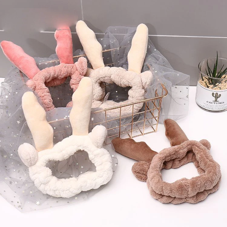 High Quality Elk Horn Shape Face Washing Hair Lace Christmas Decoration Makeup Hair Band