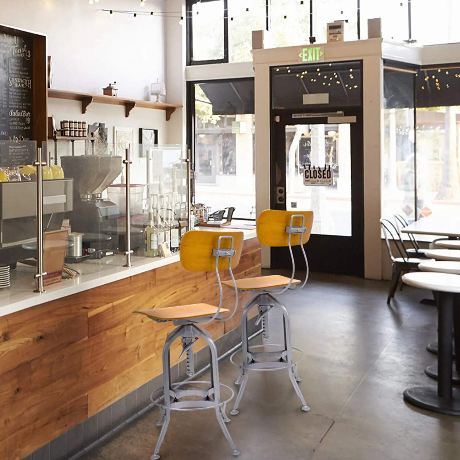 China Supplier Bar Furniture Wood High Bar Stool Chair with Metal Legs