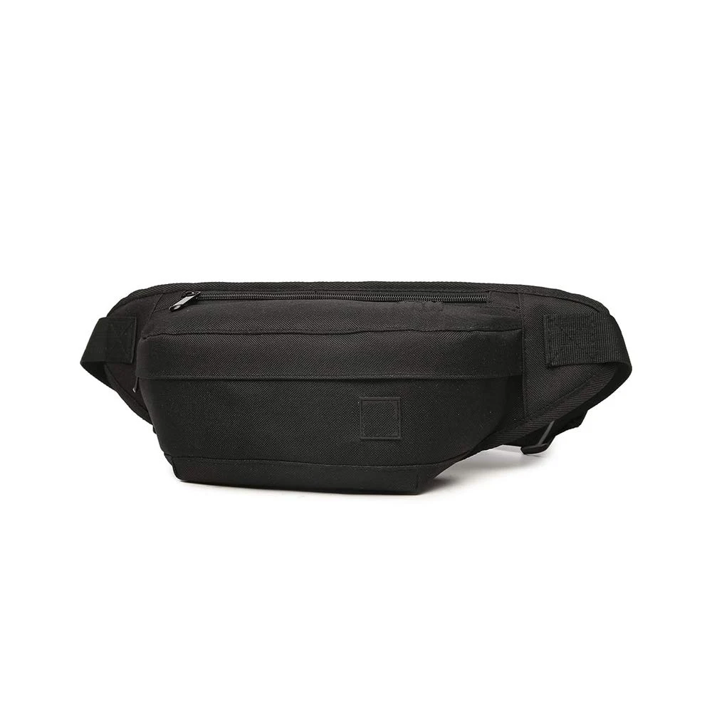 Unisex Headphone Jack and Zipper Adjustable Strap Black Fanny Pack for Outdoors Sport Workout  Waist Bag Bum Bag