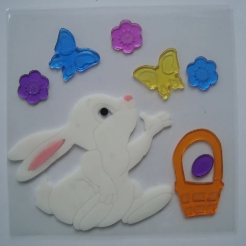 Hot Sale Easter Decoration Chick Egg Gel Cling Window Sticker For Holiday