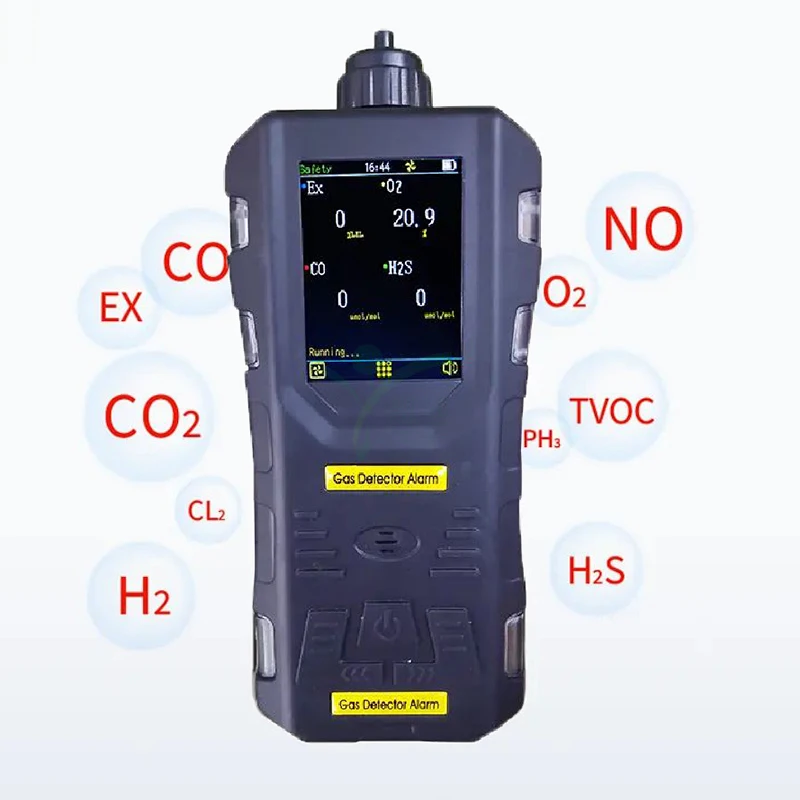 OEM Portable Multi Gas Detector 4 in 1 Co Ex O2 H2s H2 No No2 So2 Cl2 O3 Gas Monitor Multi Gas Detector