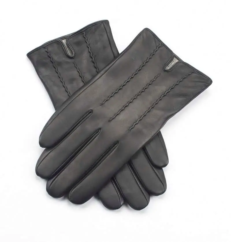 High quality china manufacture men black driving leather gloves
