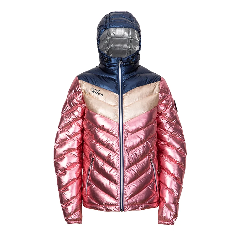 Check Padded Jacket Long Big Excellent Winter Custom Coat For Woman