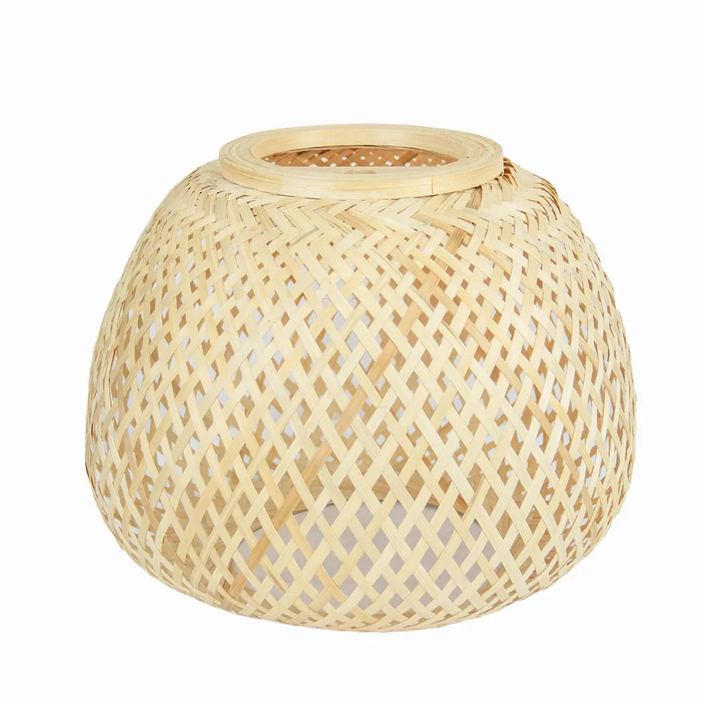Shangfeng High Quality Eco-friendly Handmade Lampshade Bamboo  Woven Lampshade with Wooden Boards