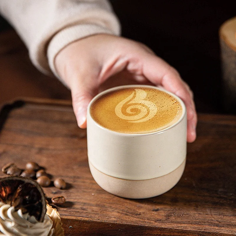 Custom speckled ceramic tea cup without handle small stoneware espresso coffee mug cup