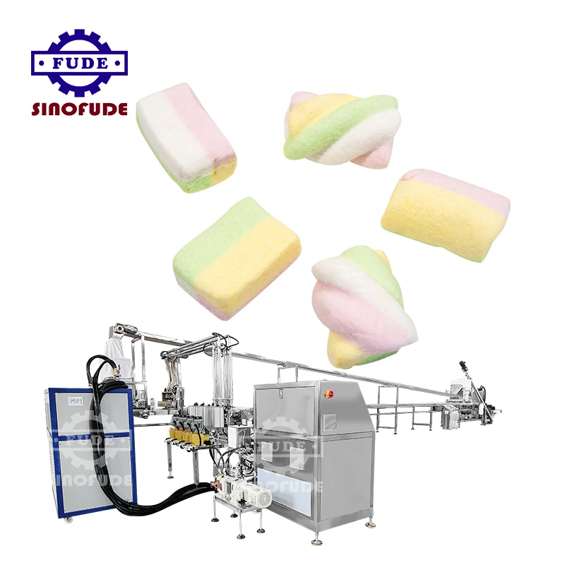 Fully automatic servo driven cotton candy industrial marshmallow extruder making machine production line