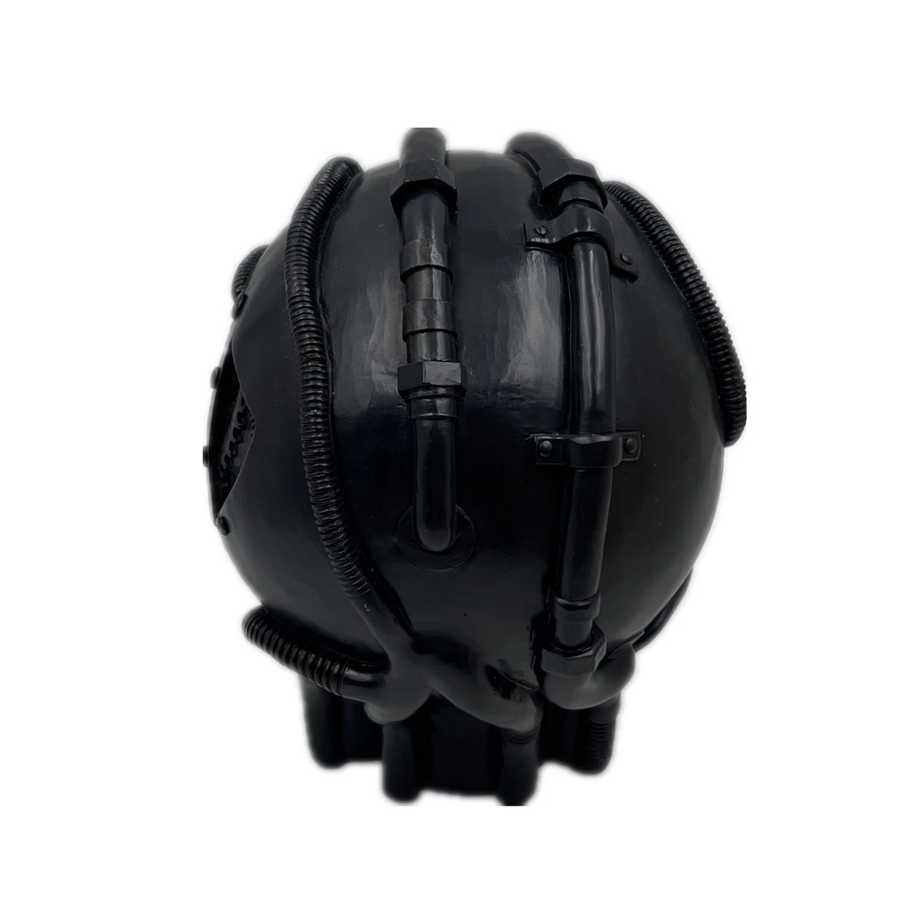 resin headset earphones headphone holder modern steampunk home decor skull head bust statue sculpture