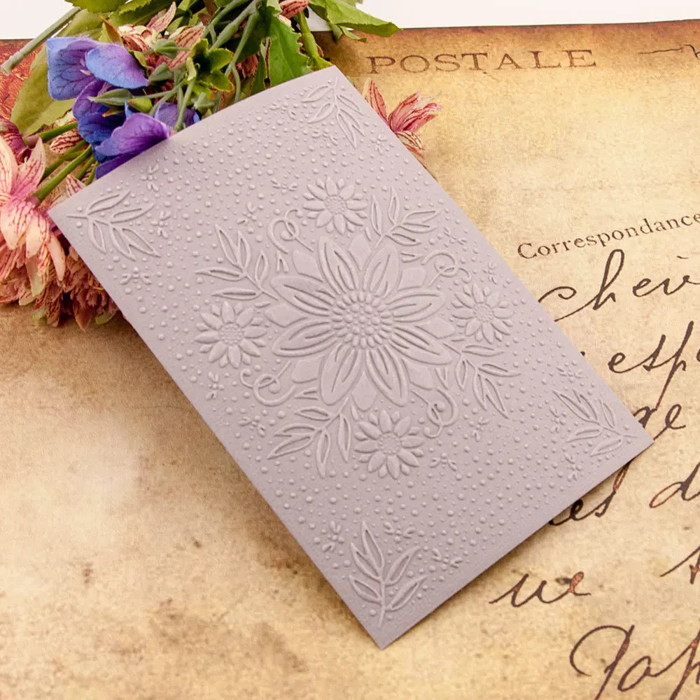 Custom Pattern Design 3D Plastic Flower Embossing Folder New Style Paper Crafts for Scrapbooking for Christmas