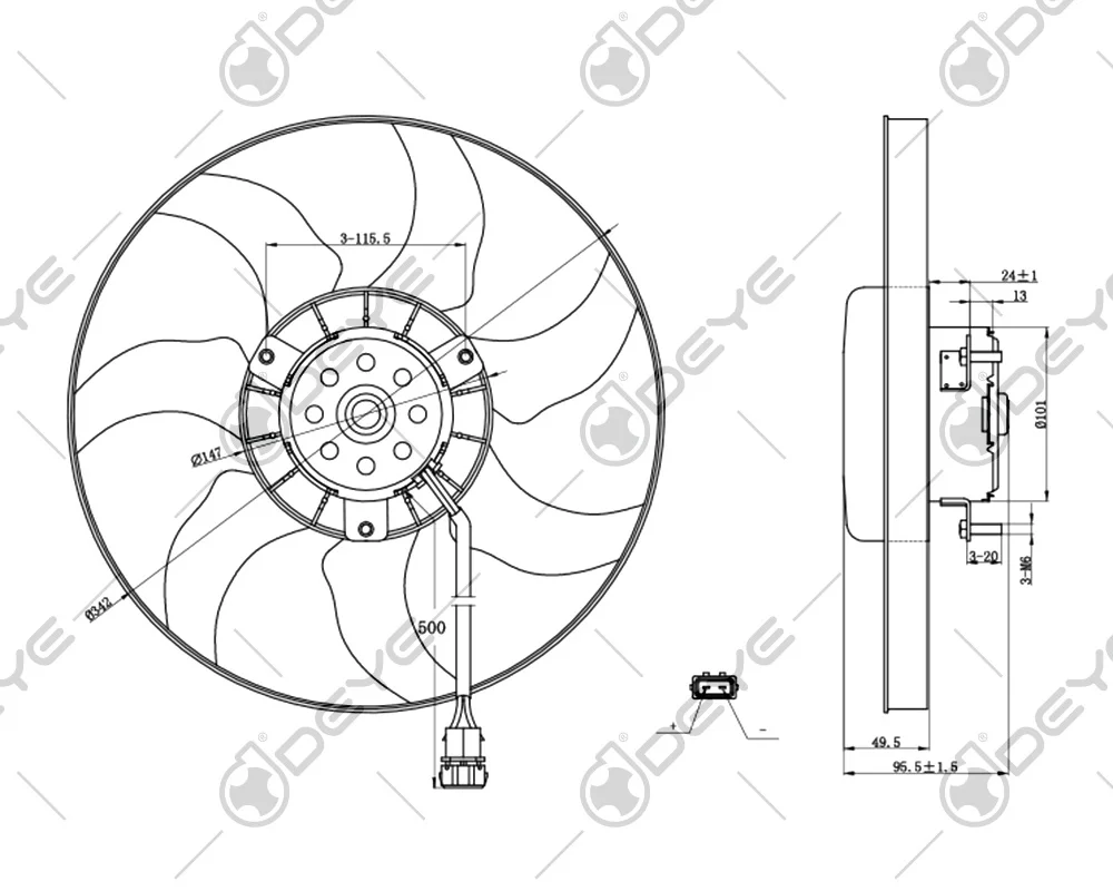  7D0959455J конденсаторный радиатор охлаждающий вентилятор для VW TRANSPORTER