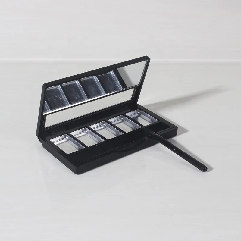 DIY 5 color square Concealer box cosmetic packaging plastic ABS materials hot stamping for lipstick blush eye shadow case