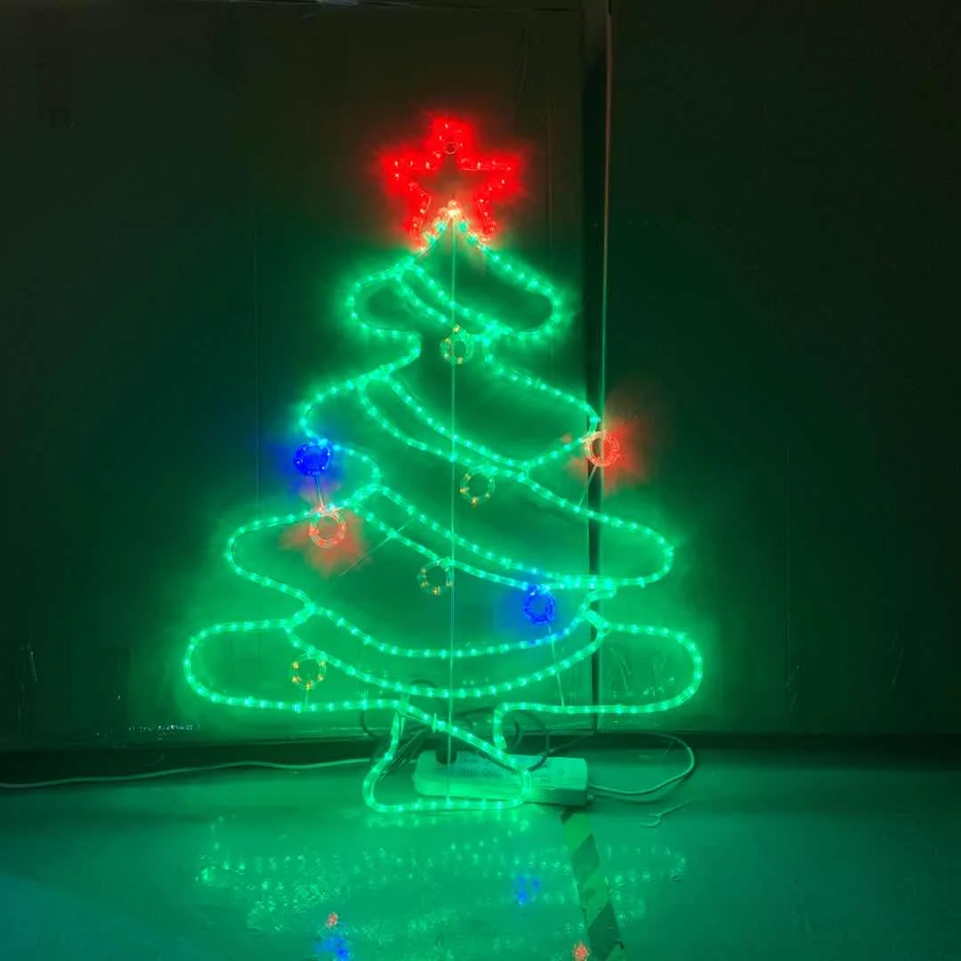 
Hot sale Outdoor 2D LED rope light sculpture lighted merry christmas sign motif 