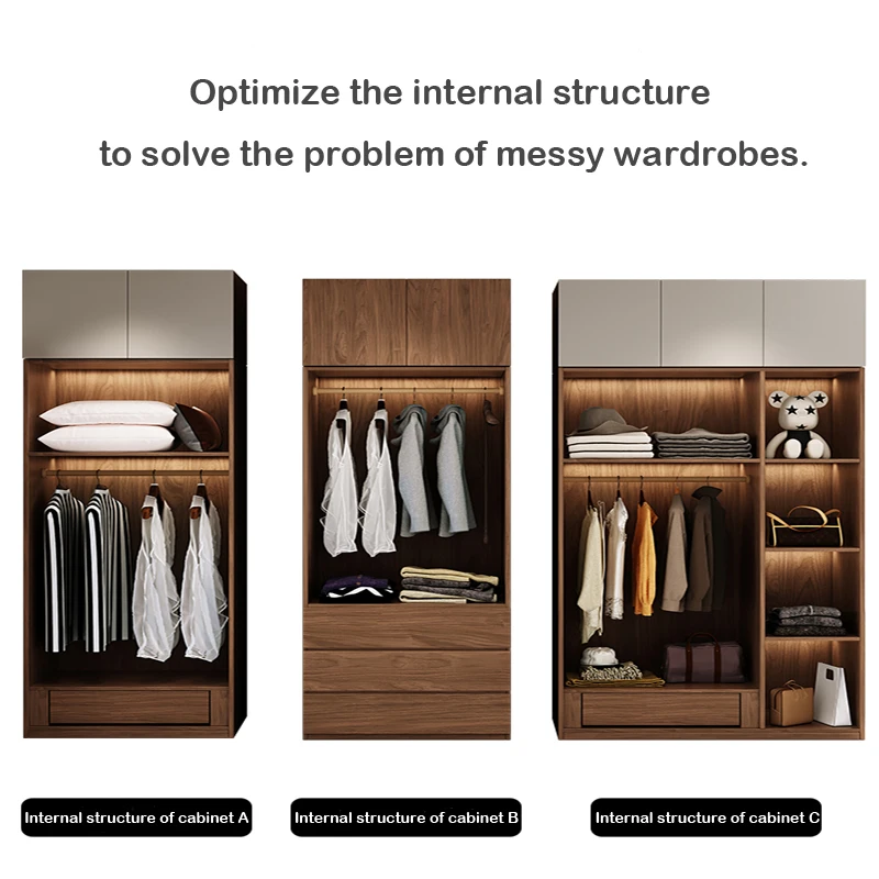 Brown Modern Mdf Melamine Open System Inside Cabinet Designs Furnitures White Sets Woden Sample Bedroom Modular Wardrobe