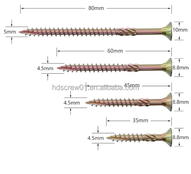 T25 T30 Torx Tapping Wood Screw 60-100mm Pan Head Woodworking Deck Screw