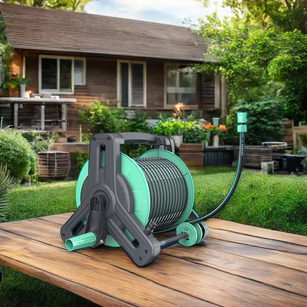 Factory Heavy Duty 40 Meter PVC & Plastic Irrigation Garden Water Hose Reel Cart High Quality Flexible 15m/20m Length Cleaning