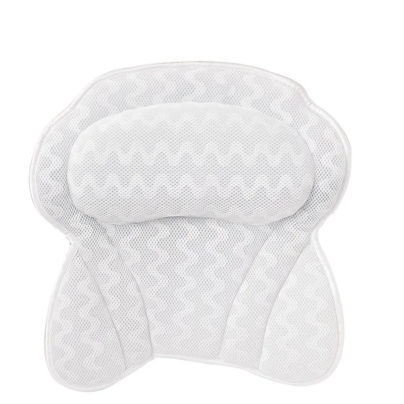 Amazon Hot sale Bath Pillow  Spa Bathtub Ergonomic for Tub Luxury Soft 3D Mesh Strong Grip Suction Cups Soaking Large