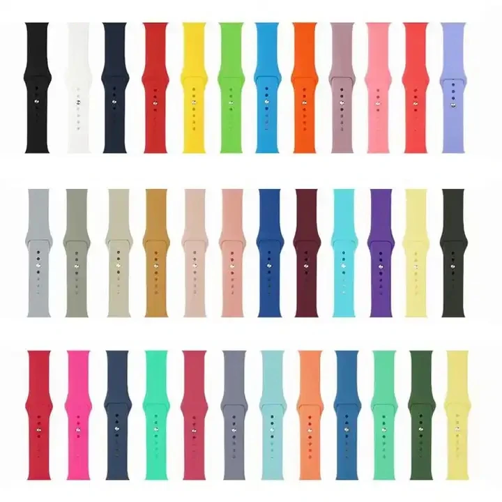 Classic Silicone Replacement Band Strap For Apple Watch Band Series 7 6 5 4 3 Se For Apple Watch Band Strap 38 40 41 42 44 45 MM