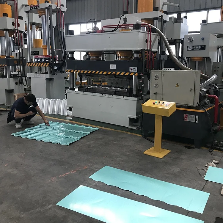 Steel Stone Coated Aluminum Metal Roof Tile Hydraulic Press Machine