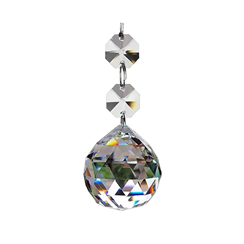Wholesale 40mm decorative crystal glass faceted prism ball for chandelier