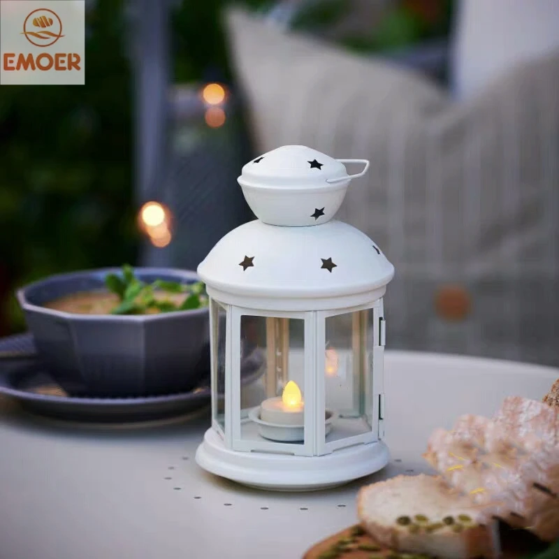 Outdoor iron candlestick wind lamp, floor mounted windshield lamp
