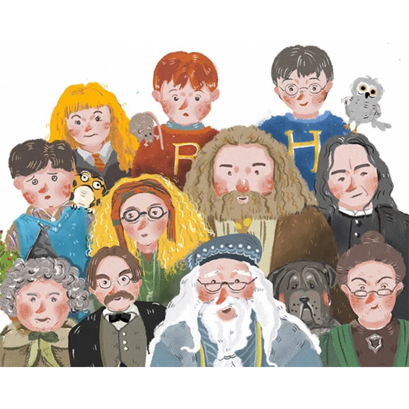 2022 dropshipping diy digital photo wall art oil painting by numbers harry potter for adult living room decoration